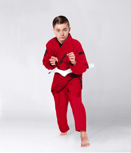 Cao Cấp Màu Đỏ Brazil Trẻ Em Kimono Bjj Gs Trong Tùy Chỉnh Logo 100% Cotton Bjj Gs <span class=keywords><strong>Karate</strong></span> Bjj Gs Kimono Đồng Phục Cho Trẻ Em 2024 - Product Image 4