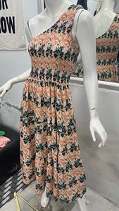 Colorway Mini vestido informal de verano para mujer 100% algodón cuello cuadrado y estampado Floral Maxi longitud con cintura Natural - Product Image 4