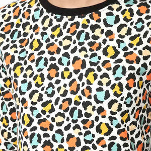 Coupe ample côtelé col rond 80% coton 20% polyester polaire côtelé poignets et sweat-shirt femme - Product Image 3