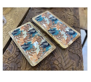 Assiette à manger rectangulaire et plateau à thé Plateau de service en bois d'ébène massif pour hôtel, restaurant, maison et salon - Product Image 2