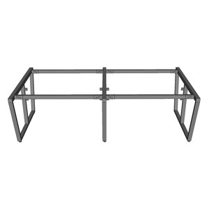 Industrial-Style 4-Person Cluster Table with 240x120cm Assembled Steel Legs Mounting <b>Brackets</b> for Modesty Panels Dining HCTC026 - Product Image 2