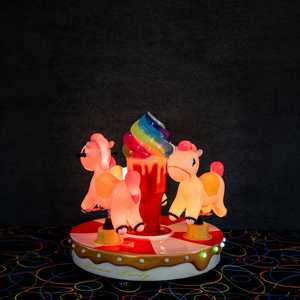 Carrusel de Caballos de Helado Operado con Monedas para Niños, para Centros de Juegos, de 1 a 6+ Años, Hecho de Fibra de Vidrio, Metal y Plástico Duraderos - Product Image 3