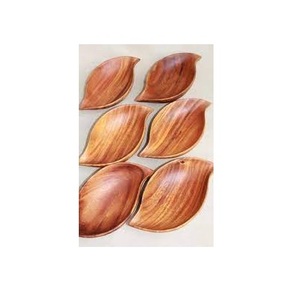 Plateau en bois maison en forme de feuille vaisselle créative assiette en bois entière hôtel plateau de rangement domestique feuille - Product Image 6