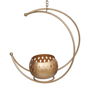 Photophore et bougeoir en forme de lune en métal de qualité supérieure pour le bureau à domicile et le salon décoratifs pour Noël Diwali et autres festivals - Product Image 6