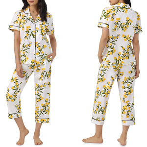 Conjunto de Dos Piezas de Algodón 100% de Alta Calidad, Camisón Elegante de Verano para Mujer, Pijama, Ropa de Dormir Personalizable, Transpirable, Largo Completo - Product Image 5