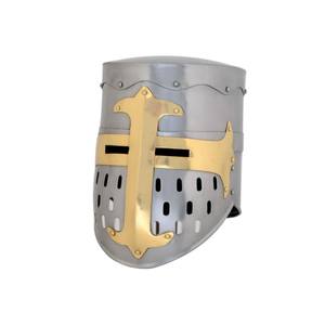 Armadura Medieval Caballero Cruzado Casco Metal Pulido armadura templaria casco de metal - Product Image 3