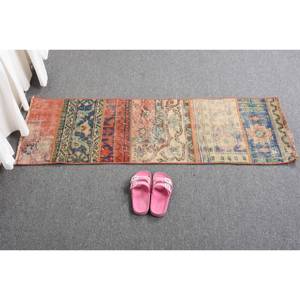 พรมขนแกะตุรกี4.2ft x วินเทจสีแดง & น้ำเงินผ้าทอแบบเรียบสำหรับตกแต่งห้องนั่งเล่นพื้นหลังทำจากยาง - Product Image 5