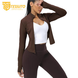 Women's Lightweight Long Sleeve UPF 50+ Hoodie Breathable Full Zip Winter Workout Sun Protection with <b>Stand</b> Collar - Product Image 4