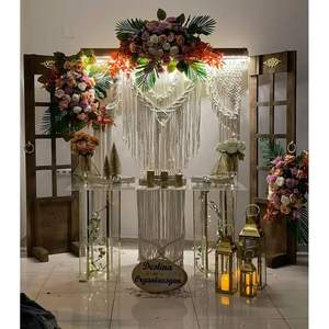 Gran telón de fondo de macramé bohemio, cortina decorativa para arco de boda, adorno para colgar en la pared - Product Image 1