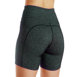 Pantalones cortos sexis de entrenamiento de gimnasio de cintura alta para mujer, pantalones cortos deportivos atléticos con logotipo personalizado, pantalones cortos transpirables con bolsillo elástico para correr - Product Image 4