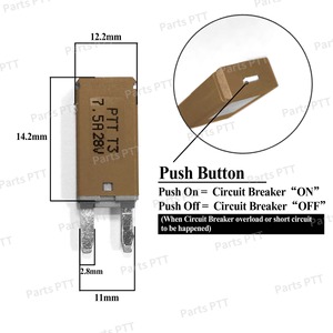 อะไหล่ปตท. ยานยนต์เบรกเกอร์มินิใบมีดประเภท5A-30A คู่มือรีเซ็ตเบรกเกอร์7.5A - Product Image 2
