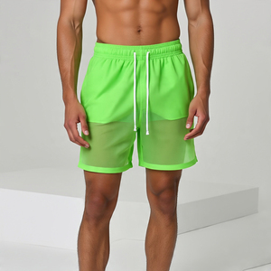 See Through Sheer Mesh Shorts Tight Summer Mujeres Color sólido Sexy Club-Wear Pantalones cortos transparentes Niños - Product Image 5