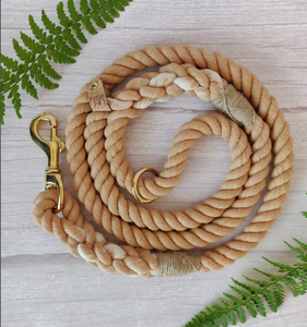 Fawn // Handmade Eco-friendly Natural Cotton Rope <b>Dog</b> Lead// <b>Dog</b> <b>Leash</b> Rope Handmade <b>Dog</b> <b>Leash</b> Pet <b>Leash</b> Set - Product Image 2