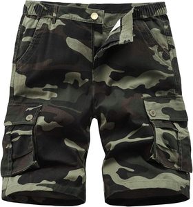 Verano nuevos hombres Oversize algodón Streetwear Camo Cargo Shorts Sport Casual Shorts Multi-Bolsillo - Product Image 1