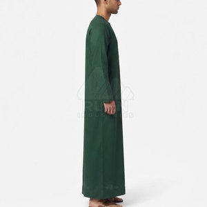 Premium Emirati Kandura <b>Men</b> Classic Arabic <b>Thobe</b> Collarless Design Tassel Detail Regular Fit Long Sleeve Traditional Cotton - Product Image 3
