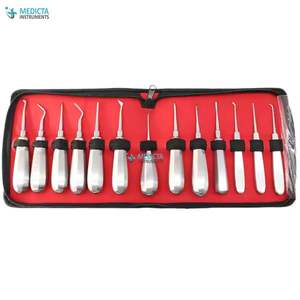 Le kit d'instruments chirurgicaux d'ascenseurs dentaires de racine a placé 13 morceaux/instruments dentaires - Product Image 5