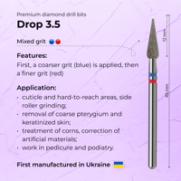 Foret à ongles diamanté haute performance de 3,5 mm pour manucure, pédicure et podologie