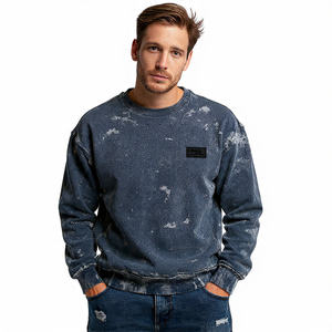 400 GSM Acid <b>Wash</b> Sweatshirt <b>Men</b> Winter Sublimation Washed Sweat Shirt <b>Men's</b> Long Sleeve Crew Neck Stone <b>Wash</b> Sweatshirts Boys - Product Image 4