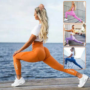 Vente en gros Pantalon de fitness sans couture tie dye pour femmes Leggings de sport abdominaux taille haute pour femmes - Product Image 4