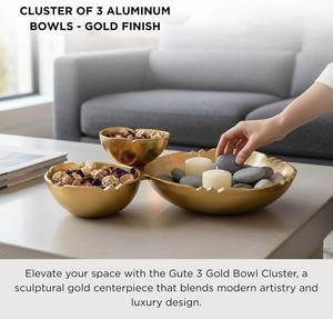 ชามผลไม้ตั้งโต๊ะ ชามดอกไม้ตั้งโต๊ะ แจกัน ชามใส่ชิปและดิปอะลูมิเนียมสีทอง ขายดี - Product Image 4