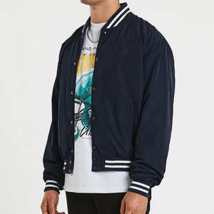 แจ็กเก็ตเบสบอลทีมตัวแทนออกแบบเองขนแกะสีดำพร้อมแขนเสื้อหนังแกะสีขาวสำหรับฤดูหนาว - Product Image 4