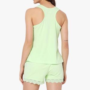 Custom Embroider Logo Summer Shirts <b>Shorts</b> Loungewear <b>Women</b> Sets Modal Workout Lounge Wear Two 2 Piece Set for <b>Women</b> Set <b>shorts</b> - Product Image 2