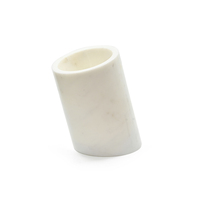 Refroidisseur de bouteille de vin en marbre blanc Refroidisseur de pierre contemporain fabriqué à la main pour les événements intérieurs et extérieurs Accessoire de bar élégant