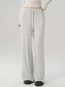 Pantalons larges en toile pour femmes, streetwear d'hiver 2023, couleur unie, pantalons de survêtement personnalisés - Product Image 4