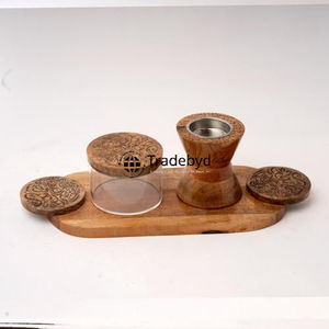 Tradebyd-Quemador Bakhoor de madera natural con tallas intrincadas, perfecto para la decoración tradicional árabe del hogar y los rituales de fragancia - Product Image 3