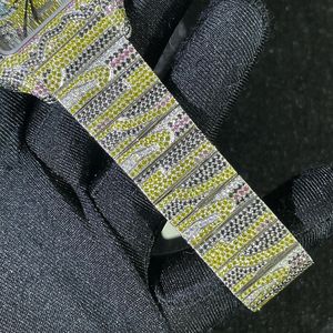 นาฬิกาผู้ชายธีมเสือสีเหลืองและสีดำเพชรเย็นนาฬิกาข้อมืออัตโนมัติสีทองทึบจัดส่งฟรี - Product Image 5