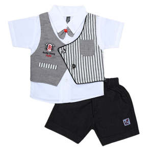 Newborn <b>Boys</b> <b>Suits</b> 2Pcs - <b>Grey</b> - Product Image 5