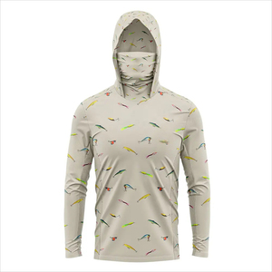 Hoodie de pêche respirant UPF50 à manches longues avec logo personnalisé sur le devant, option grande taille, séchage rapide, coupe-vent, personnalisable - Product Image 6