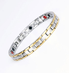 New Trendy Cheap 4 em 1 Bio Titanium Saúde Terapia Magnética Pulseiras Power Rose Gold para Mulheres e Homens - Product Image 3