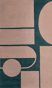 Tapis moderne fait main en laine 100% Nouvelle-Zélande, géométrique, sur mesure, coloré, à poils longs, avec support en latex, fabriqué en Inde - Product Image 5