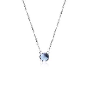Collier tendance en argent sterling avec turquoise et diamants, motif animal et fleur, plaqué rhodium - Product Image 1