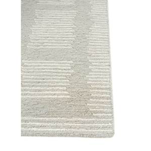 Tapis noué à la main en laine et viscose Zuri Classic à motif géométrique gris et noir de haute qualité pour salon et couloir SKWV-117 - Product Image 4