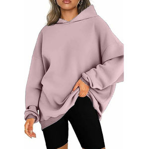 Sudadera con capucha de tendencia para mujer, sudadera personalizada con hombros caídos, algodón de alta calidad, cuello redondo, sudadera única de gran tamaño para mujer - Product Image 5