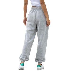 Pantalon de jogging pour femme, taille mi-haute, style streetwear hiver, ample, décontracté, coupe droite, jambe large, taille élastique, en molleton, pour le sport - Product Image 6