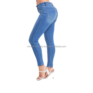 Classic Blue Denim Flare Jeans Women High Waisted Slim Fit <b>Bell</b> Bottoms women denim jeans pants - Product Image 5