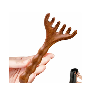 Peine de madera natural hecho a mano, herramienta para el cuidado del cabello y masaje del cuero cabelludo para niños, Estilo clásico - Product Image 6