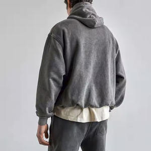 Custom Heavyweight 420 Gsm Hoodie No String Custom Men Distressed Oversized Blank Vintage Acid Washed Hoodie Unisex - Product Image 2