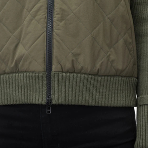 Chaqueta Híbrida Verde Oliva para Mujer, Frente Acolchado, Cierre Completo, Cuello Alto, Mangas Elásticas, Ropa Moderna para Invierno al Aire Libre - Product Image 6