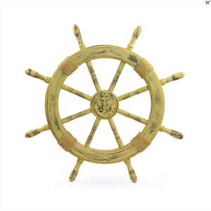 Rueda de barco con mango de latón pulido náutico de 18 pulgadas, decoración de playa colgante, regalo, campana de pirata, fabricante de rueda de barco fabricado - Product Image 4