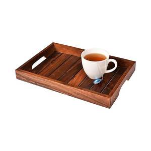 Bandeja para servir en forma de rectángulo de madera de Sheesham para té, café, aperitivos (13x9x1,5) pulgadas para el hogar y la mesa de comedor | Marrón - Product Image 2