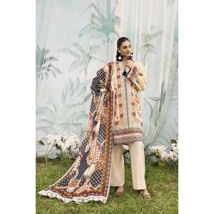 Conjunto de Traje de 3 Piezas para Mujer, Transpirable, Estampado, con Bordado a Mano y Dupatta Holgada SD-52157 - Product Image 2