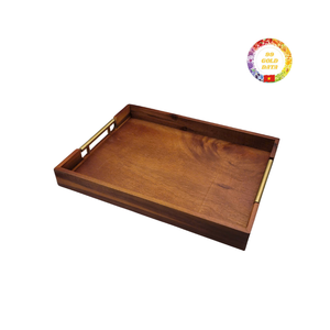 Bandeja DE SERVICIO DE MADERA hecha a mano hecha de madera natural con acabado liso para cocina y decoración del hogar - Product Image 5