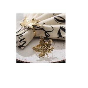 Anillo de Servilleta Decorativo para Mesa de Hotel, Anillo de Servilleta Dorado para Decoración de Bodas, Anillo de Servilleta Navideño, Anillo de Servilleta Decorativo Hecho a Mano con Forma de Hoja - Product Image 1