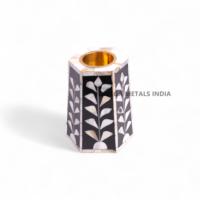 Quemador de Incienso de Acero Inoxidable de Alta Calidad con Base de Madera, Decoración India Árabe para Aromatizar el Hogar, Uso Religioso en Interiores