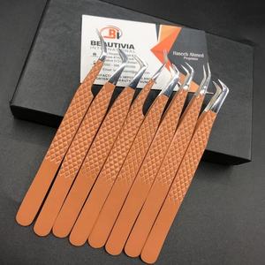 แหนบคีบขนตาสแตนเลสญี่ปุ่นแบบมืออาชีพเคลือบสีกำหนดโลโก้ได้เอง - Product Image 4