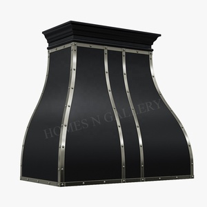Hotte de cuisine murale de style ferme moderne en acier inoxydable et cuivre, design personnalisé, haut de gamme, OEM, type cheminée - Product Image 5